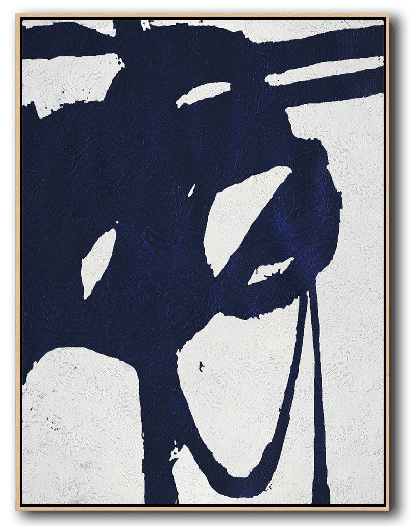 Abstract Painting Extra Large Canvas Art,Navy Blue Abstract Painting Online,Large Contemporary Art Canvas Painting